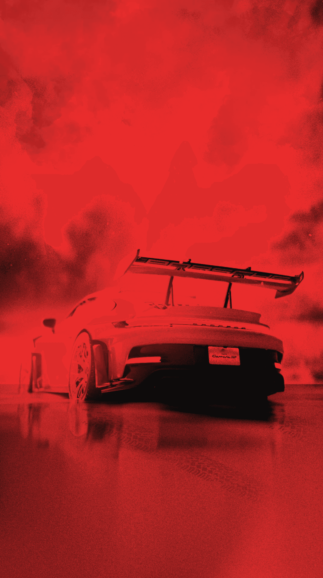 A whimsical, cartoon-like flying machine soars through a bright blue sky filled with pink petals.